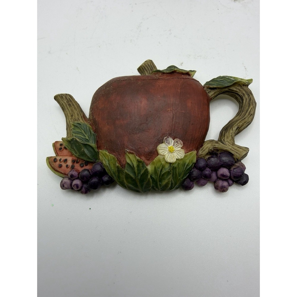 Vintage Fridge Magnet Lot Birdhouse Garden Fruit Basket Teapots - Picture 7 of 8